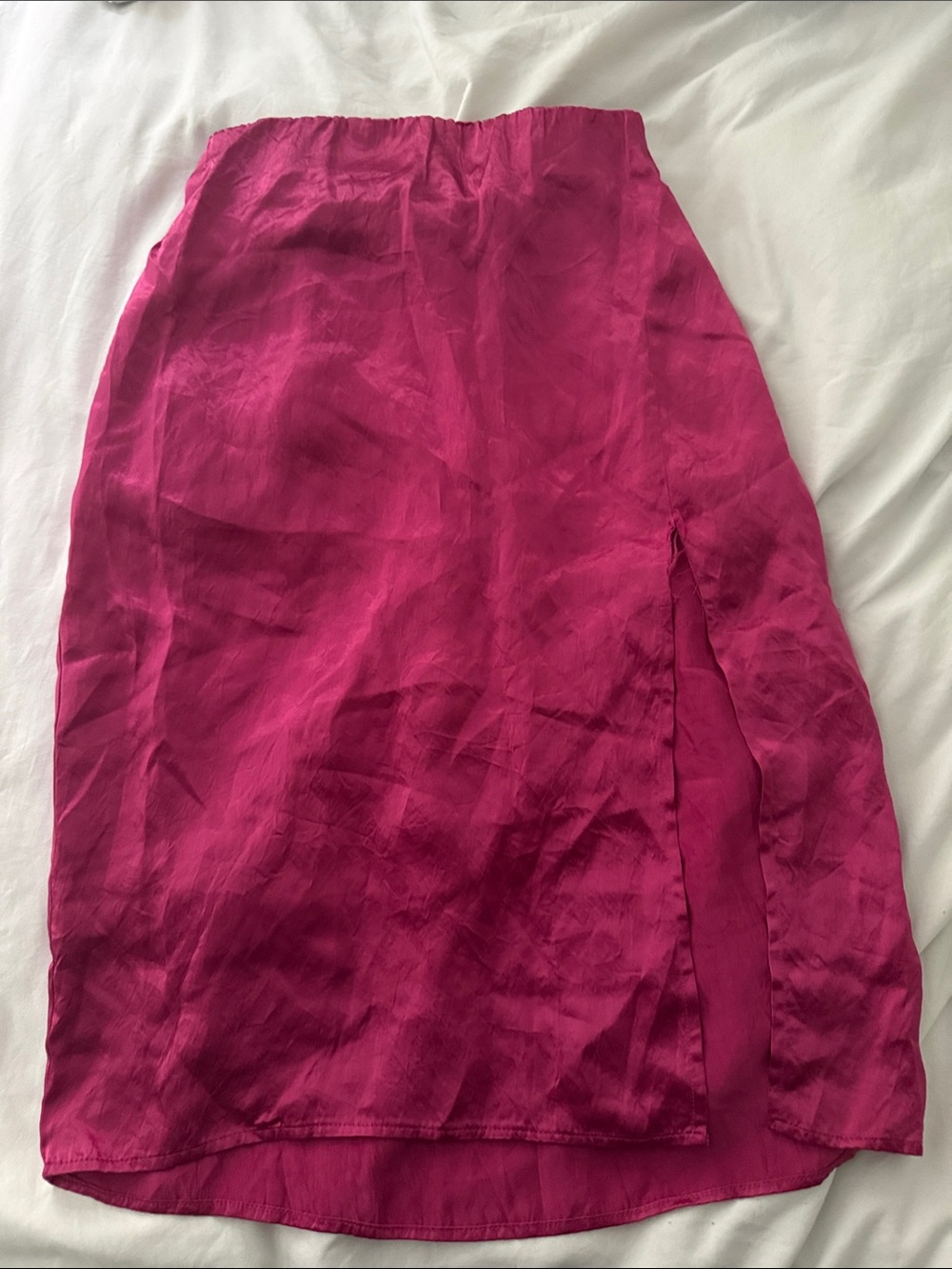 Women's Fuchsia Slip Skirt with Side Slit